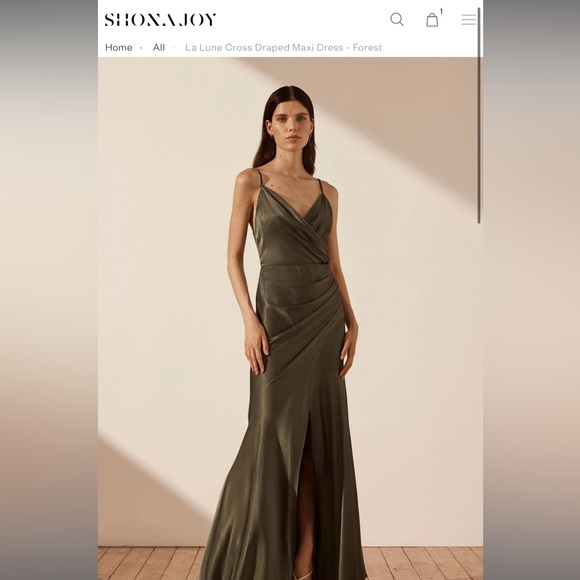 Shona Joy Dresses & Skirts - Shona Joy La Lune Cross Draped maxi dress Forest Green size 6 dress never worn